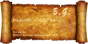 Bajczár Géza névjegykártya